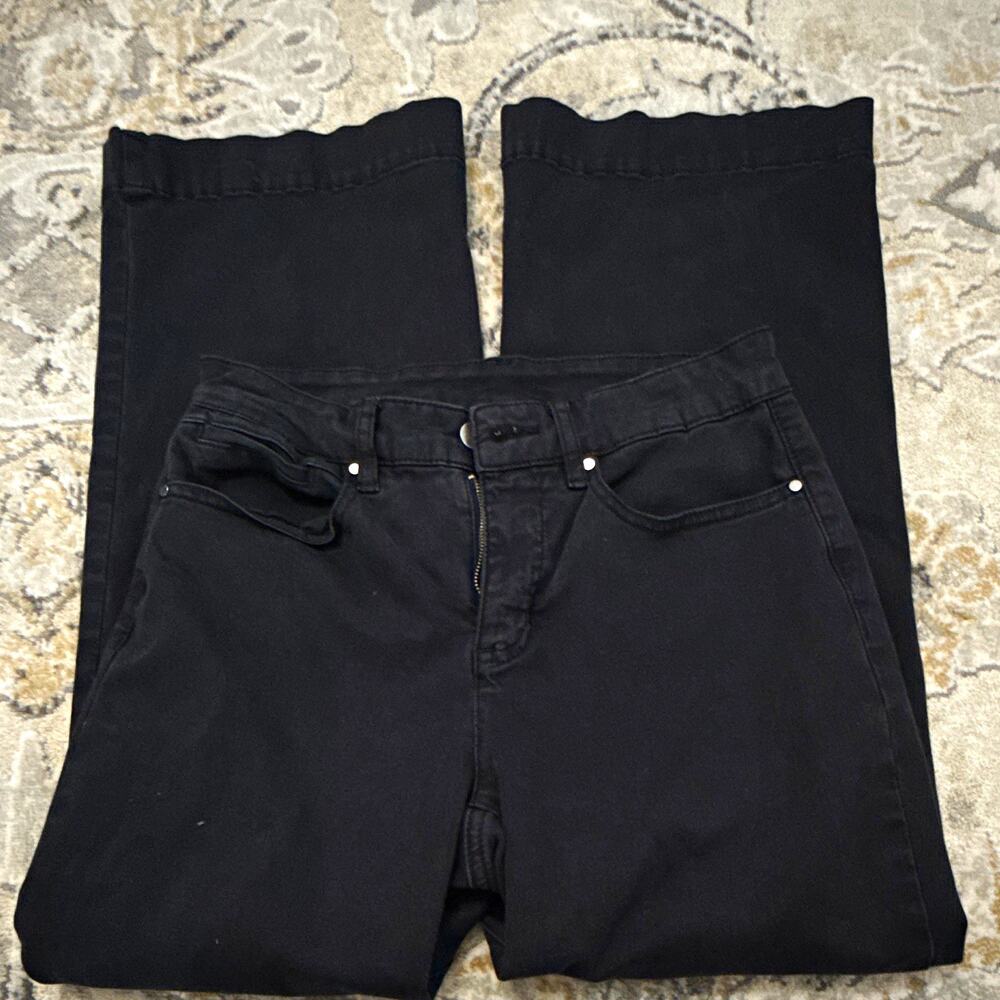 Tribal Women’s Wide-Leg Jeans Black Denim Stretch 5-Pocket 4P Petites 27"